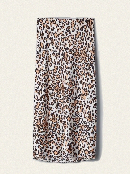 Babaton Dresses & Skirts - Babaton Leopard Print Satin Midi Skirt